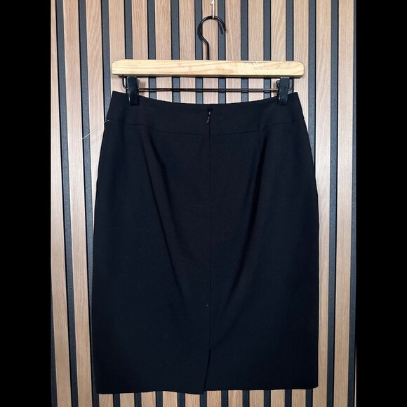 Semantiks Pencil Skirt 2 / XS Womens Black Poly Rayon 2 Button Stretch - Picture 2 of 7